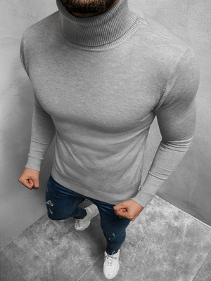 Sweter męski golf szary OZONEE TMK/YY02/3Z