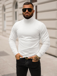 Sweter męski golf biały OZONEE O/GM309