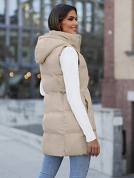 Стьобаний жіночий жилет Бежева OZONEE JS/M721/62Z