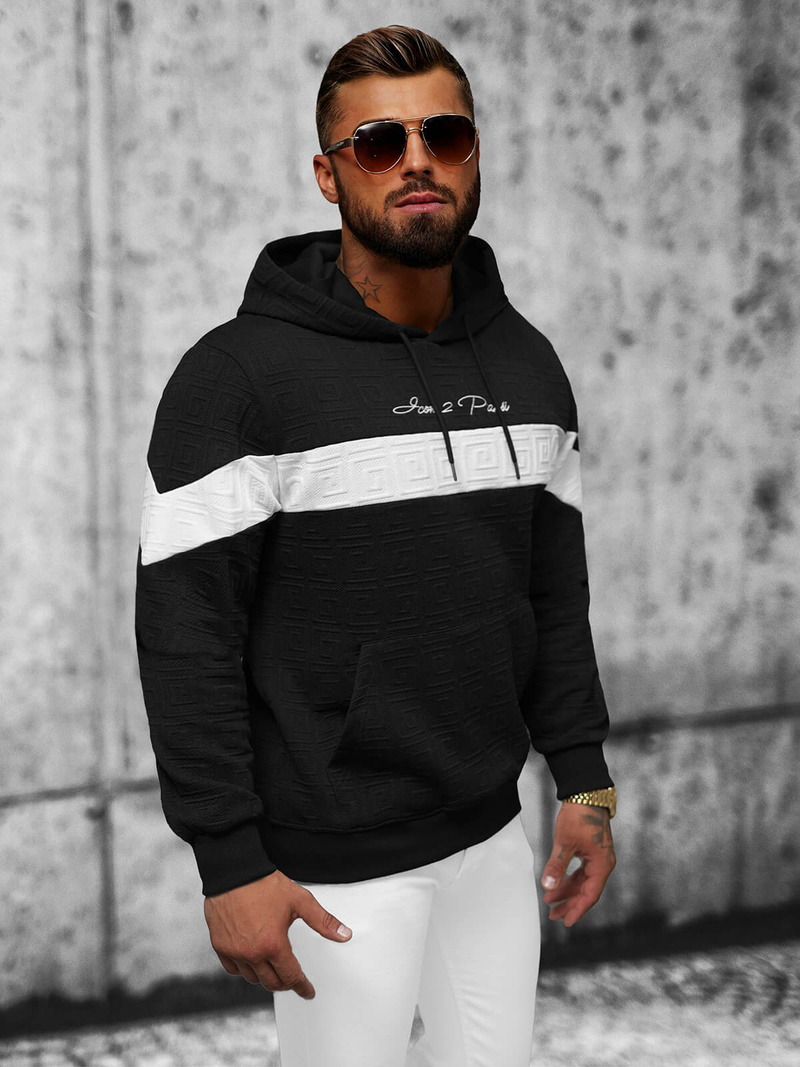 Толстовка чоловіча чорна OZONEE JS/3B571