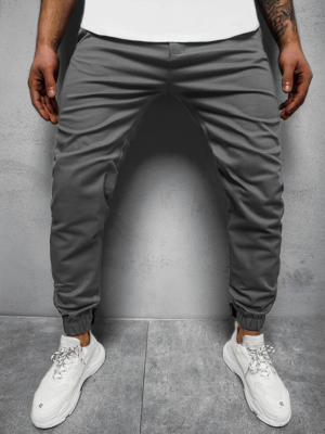 Spodnie męskie chino joggery szare OZONEE C/109