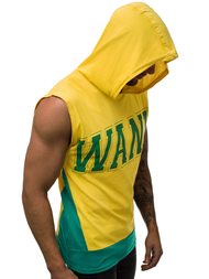 T-Shirt z kapturem męski żółty OZONEE B/60042Z