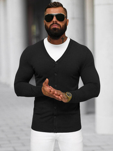 Sweter męski rozpinany czarny OZONEE NB/MM6006/4Z