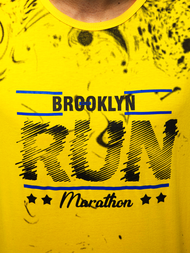 T-Shirt bez rękawów męski żółty OZONEE JS/KS2075