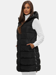 Стьобаний жіночий жилет чорний OZONEE O/81260