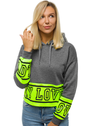 Bluza z kapturem damska grafitowa OZONEE JS/KSW2034