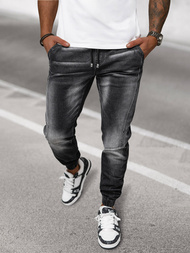 Spodnie jeansowe joggery męskie czarne OZONEE NB/MP0115N