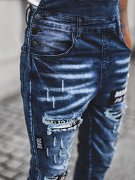 Spodnie jeansowe męskie ogrodniczki niebieskie OZONEE O/E9682