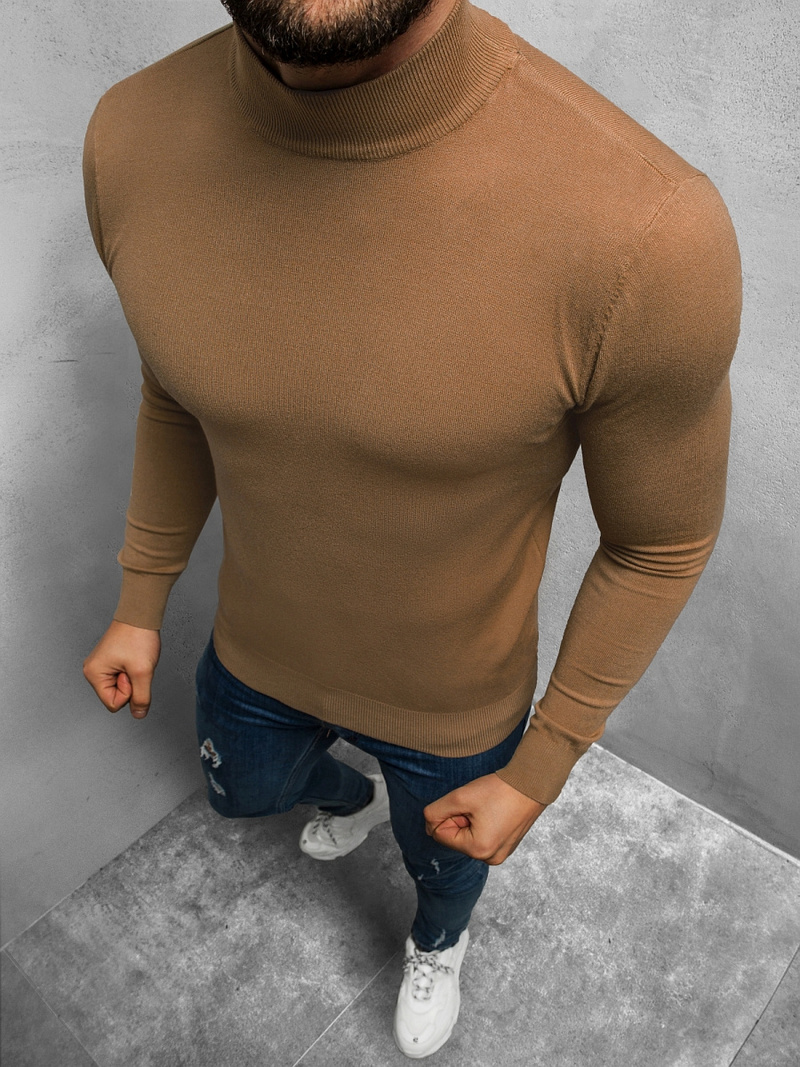 Светр чоловічій Коричневий OZONEE TMK/YY05/7Z