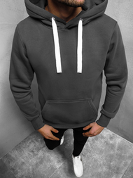 Bluza męska z kapturem kangurka grafitowa OZONEE O/11038