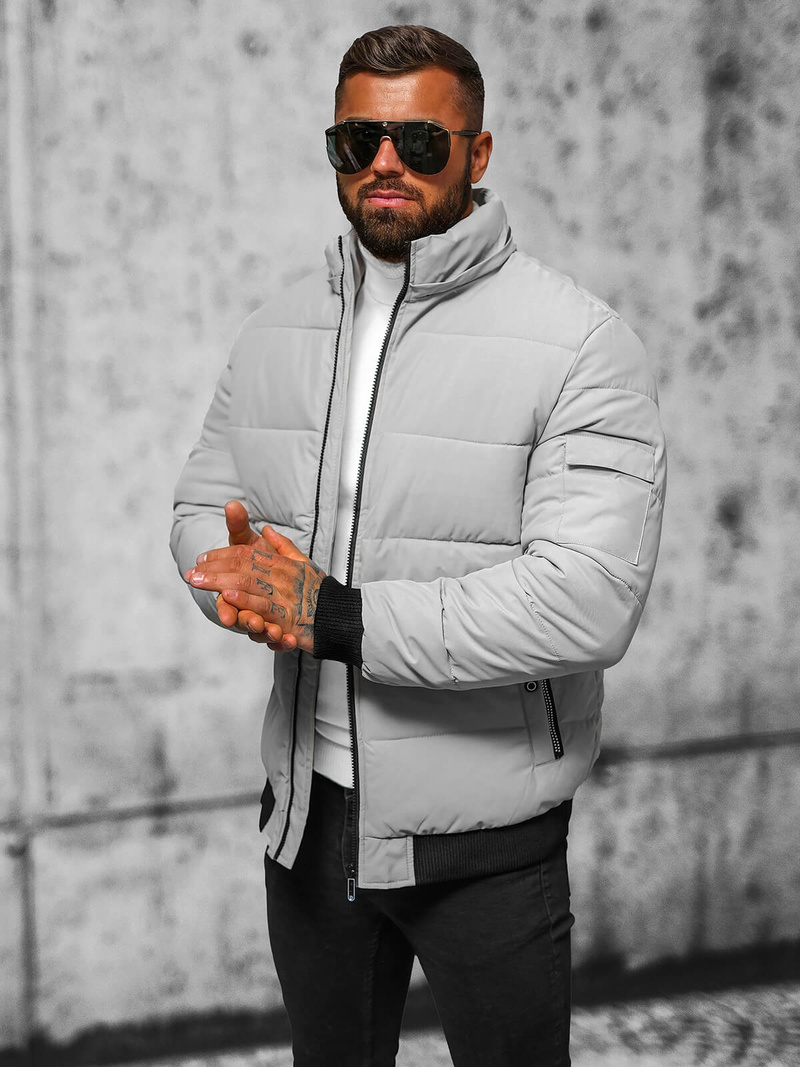 Kurtka męska pikowana szara OZONEE JS/31M5006