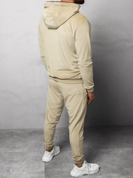 Komplet dresowy męski welurowy beżowy OZONEE O/12128