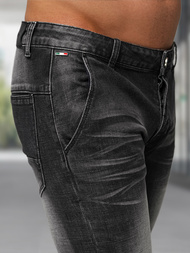 Spodnie jeansowe męskie slim fit czarne OZONEE NB/MP0091N