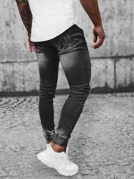Spodnie jeansowe joggery męskie czarne OZONEE NB/MP0053/2NZ
