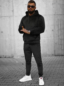 Komplet dresowy męski welurowy czarny OZONEE O/12139