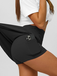 Spódnico-spodenki damskie czarne OZONEE JS/17K590/3