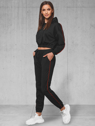 Komplet dresowy dwuczęściowy damski czarny OZONEE O/HW251213B