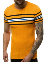 Bluzka z krótkim rękawem męska camelowa OZONEE L/2296