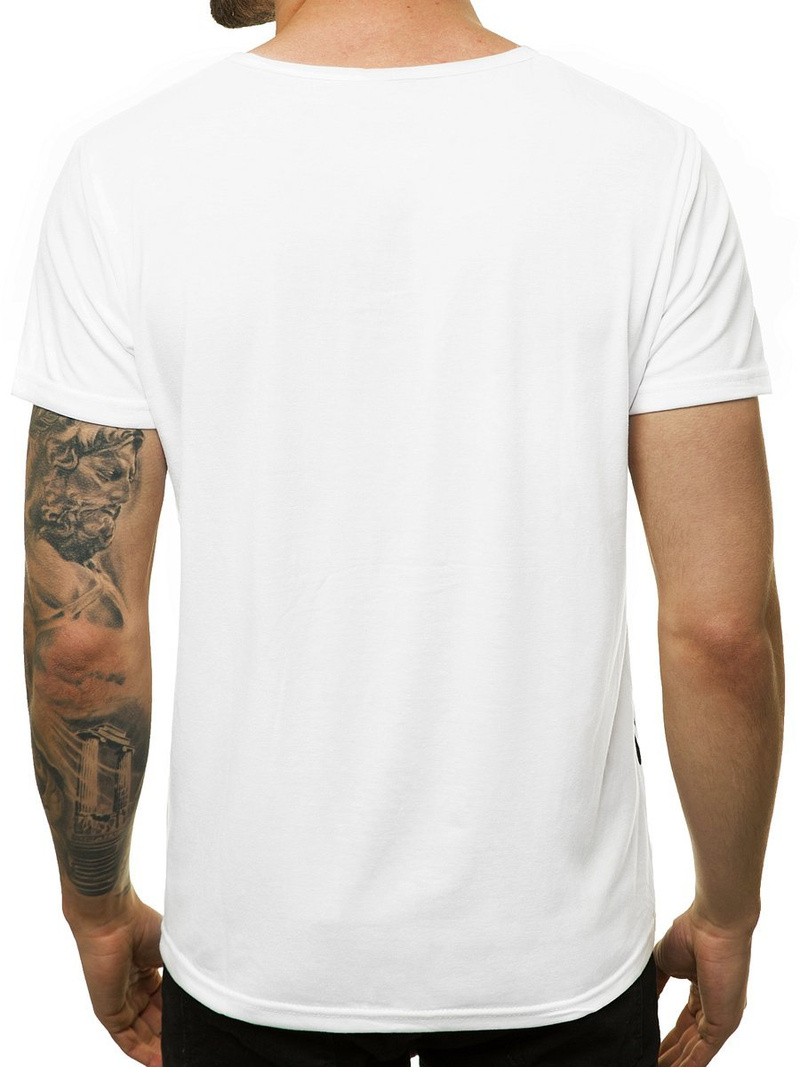 T-Shirt męski z nadrukiem biały OZONEE JS/KS2309Z