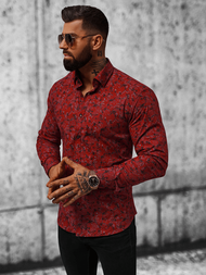 Koszula męska bordowa OZONEE O/V08