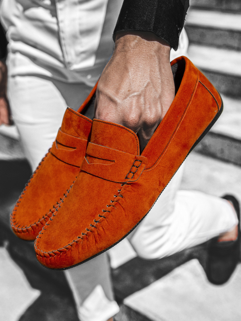 Buty męskie slip on pomarańczowe t/125