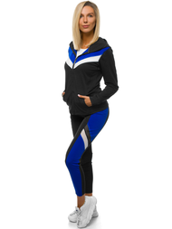 Komplet dresowy dwuczęściowy czarno-niebieski OZONEE JS/YW06005/1/9