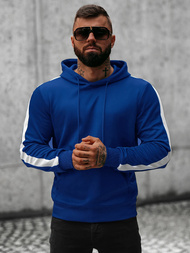 Bluza z kapturem męska niebieska OZONEE O/8B153/16