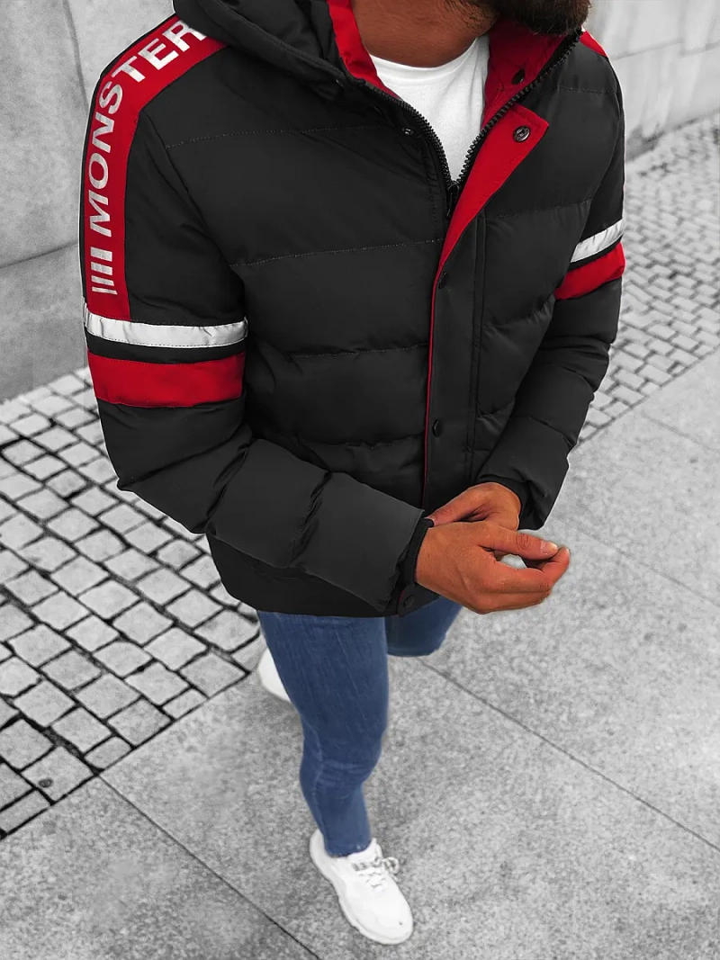 Kurtka zimowa męska pikowana czarna OZONEE JS/M8103