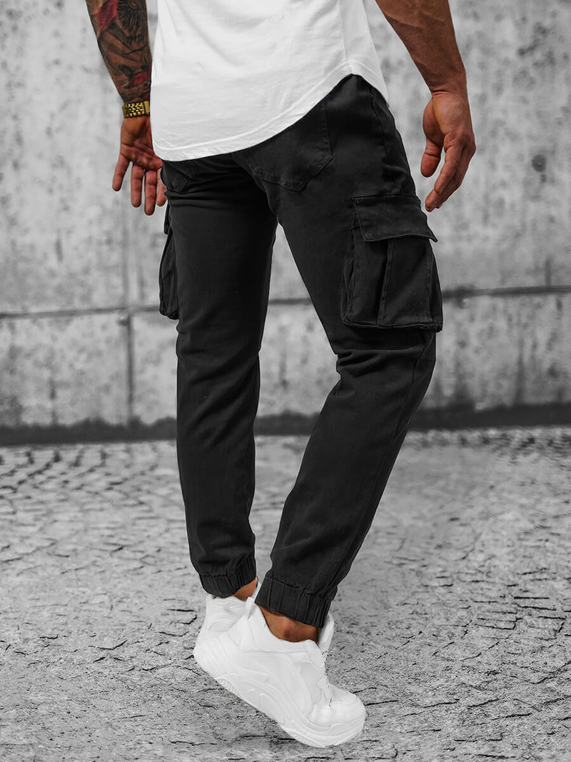 Spodnie męskie joggery czarne OZONEE NB/MP0105N