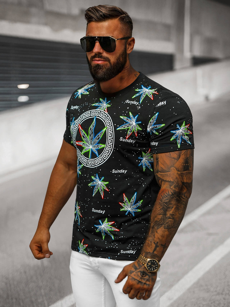 Футболка чоловіча чорна OZONEE O/T136/3