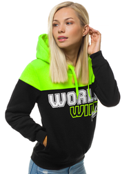 Bluza z kapturem damska czarna OZONEE JS/KSW2006