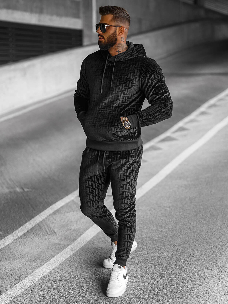 Спортивний костюм чоловічій чорний OZONEE O/3A81Z