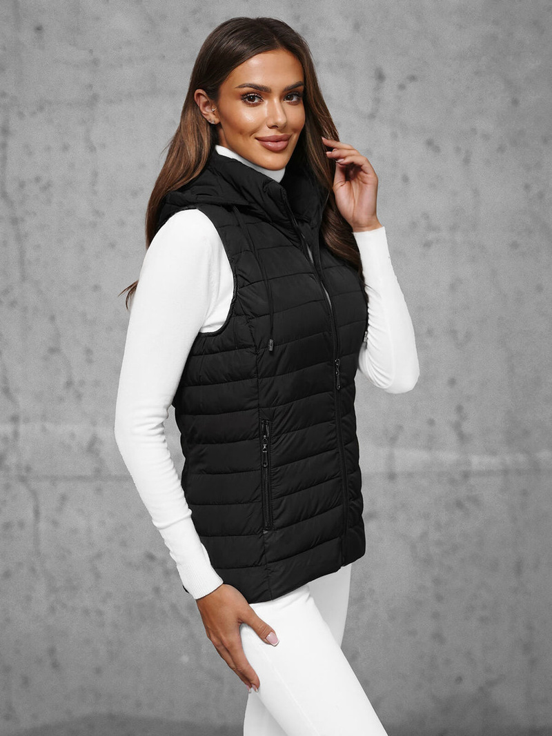 Стьобаний жіночий жилет Чорна OZONEE JS/16M9150/392