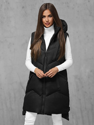 Стьобаний жіночий жилет чорний OZONEE JS/M788/392Z
