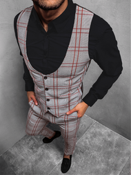 Чоловічий комплект - жилетка та штани чінос Сiро-Червоний OZONEE DJ/5598