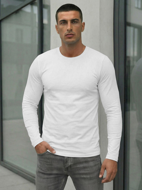 Longsleeve męski biały OZONEE JS/DB71/2