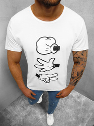 T-shirt męski biały OZONEE JS/KS1997