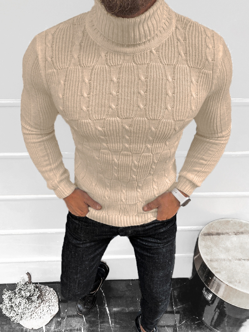 Sweter męski golf beżowy OZONEE L/2665