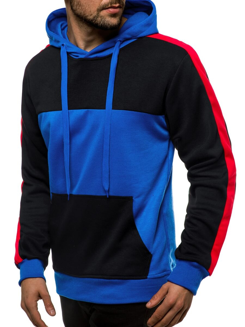 Bluza z kapturem męska niebieska OZONEE JS/JZ11060