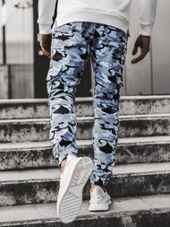 Spodnie męskie joggery niebieskie OZONEE A/404