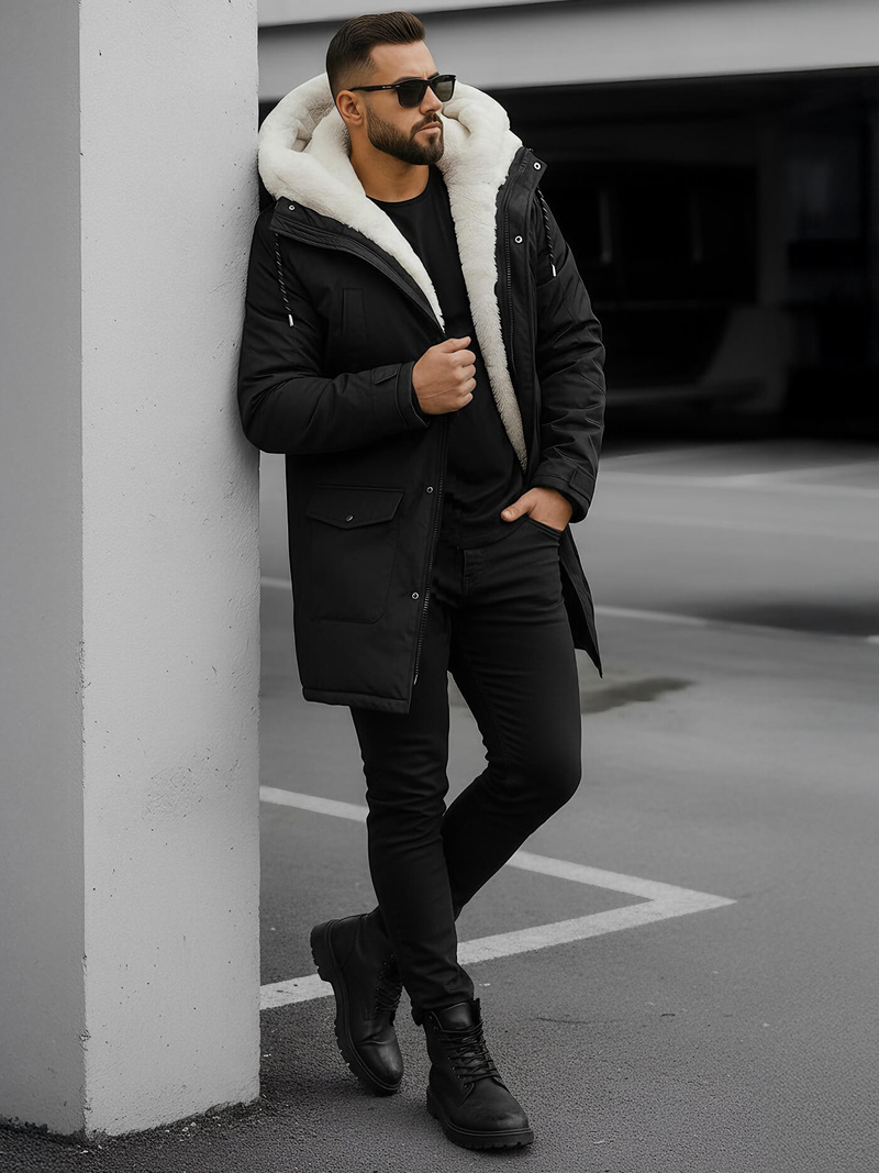 Kurtka zimowa męska czarna OZONEE JS/5M120/392Z