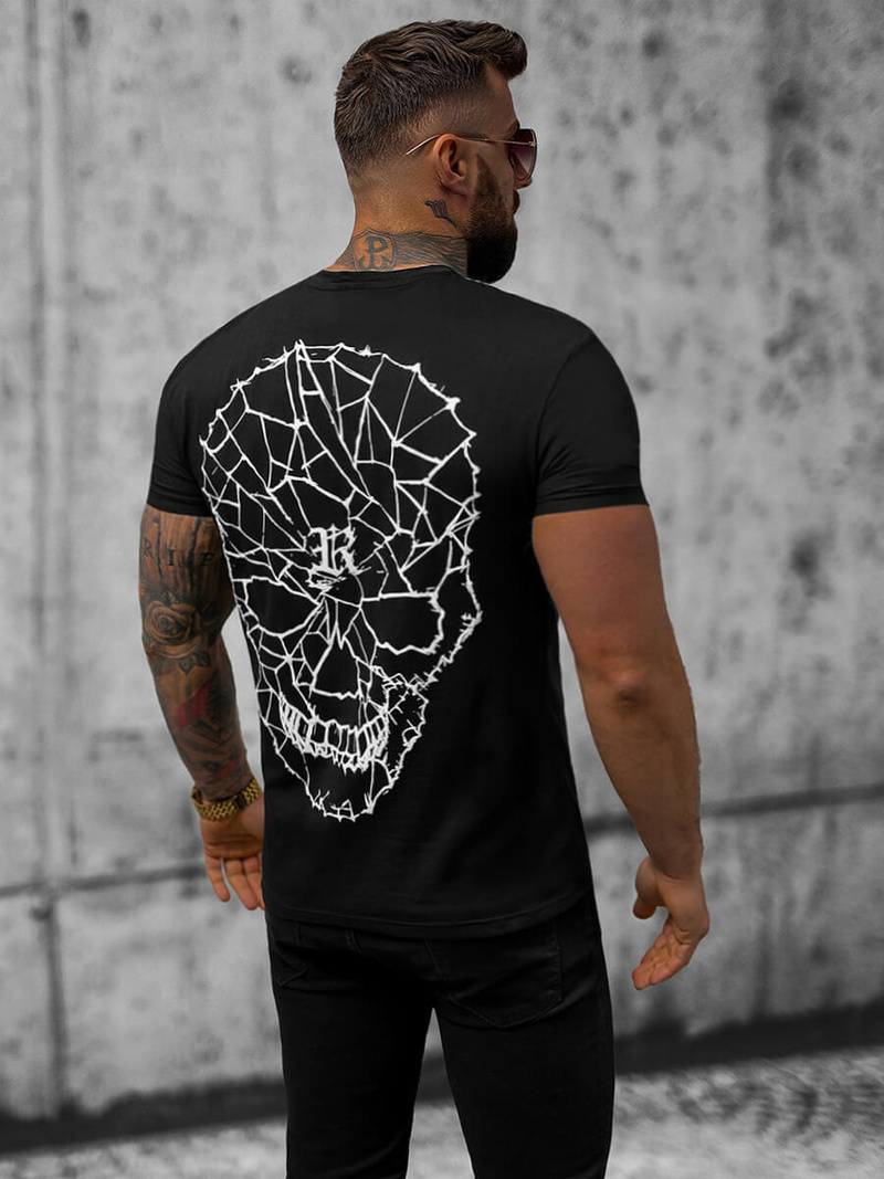 T-shirt męski slim fit czarny OZONEE NB/MT3027