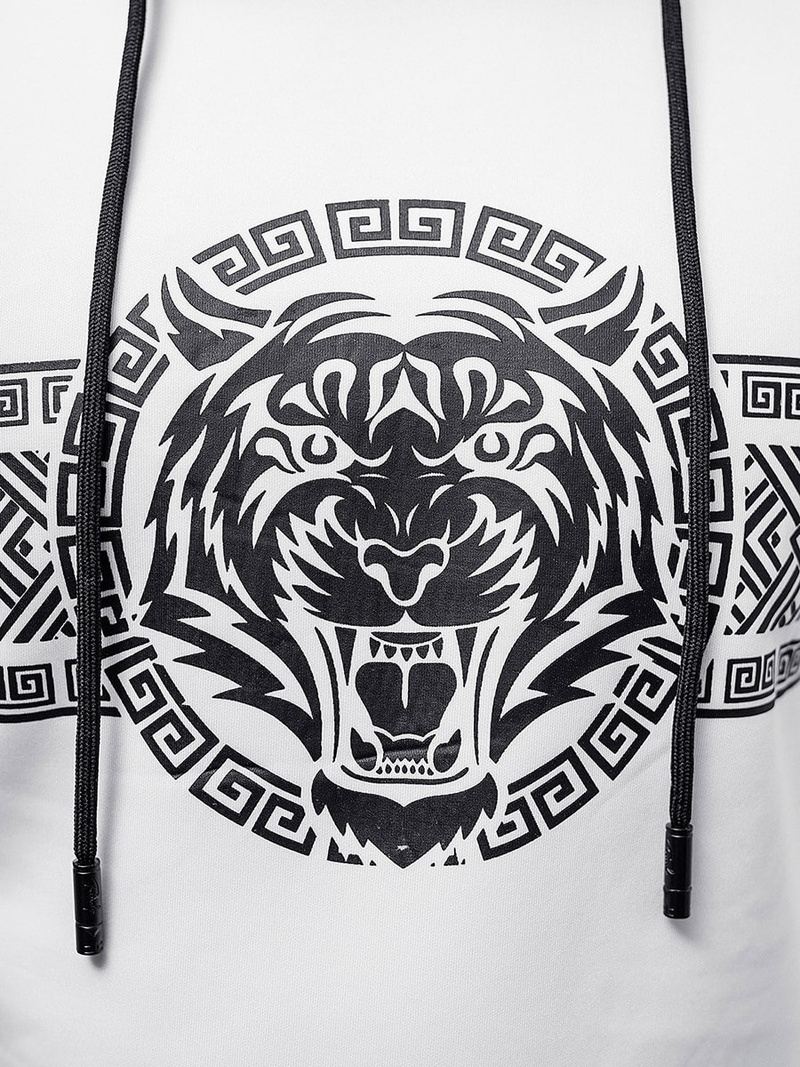 Bluza z kapturem męska biała OZONEE JS/8B996/1