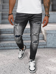 Spodnie jeansowe męskie slim fit czarne OZONEE NB/MP0075N
