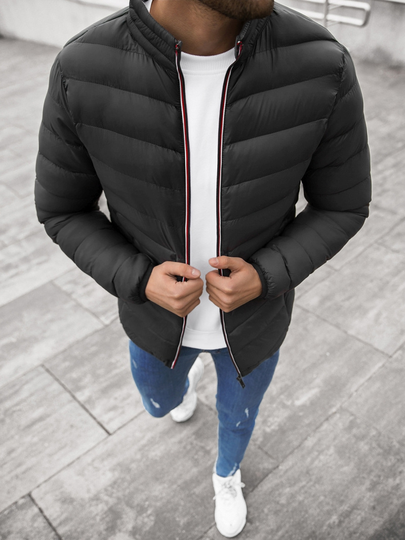 Kurtka męska przejściowa czarna OZONEE JB/JP1100Z