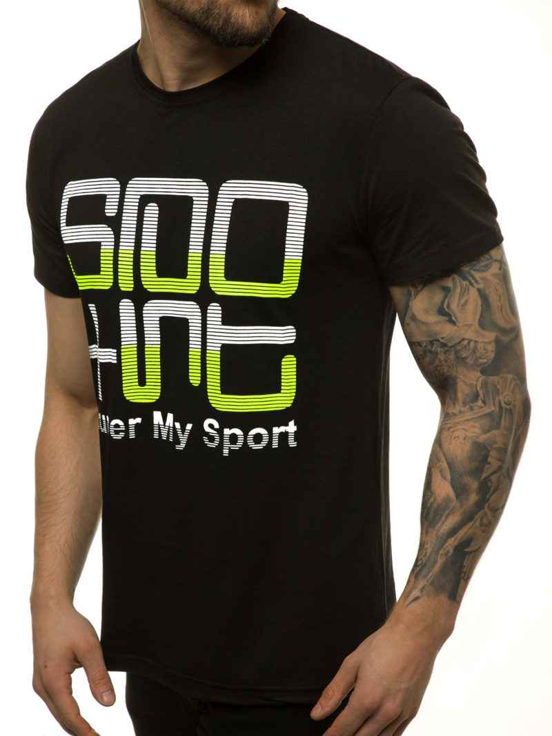 T-Shirt męski czarny OZONEE JS/M18323