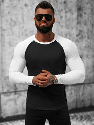 Longsleeve męski czarno-biały OZONEE O/B261