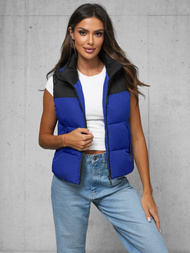 Kamizelka damska pikowana niebieska OZONEE JS/16M9112/184