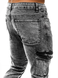 Spodnie jeansowe joggery męskie czarne OZONEE G/1064