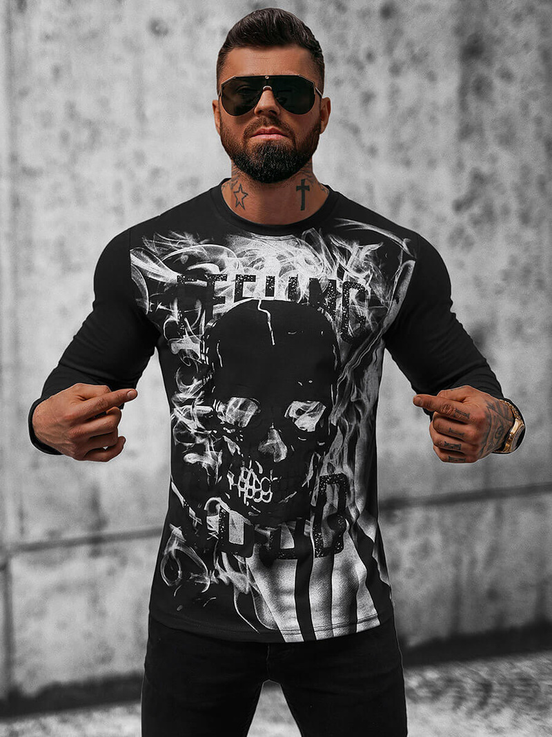 Longsleeve męski czarny OZONEE O/B257